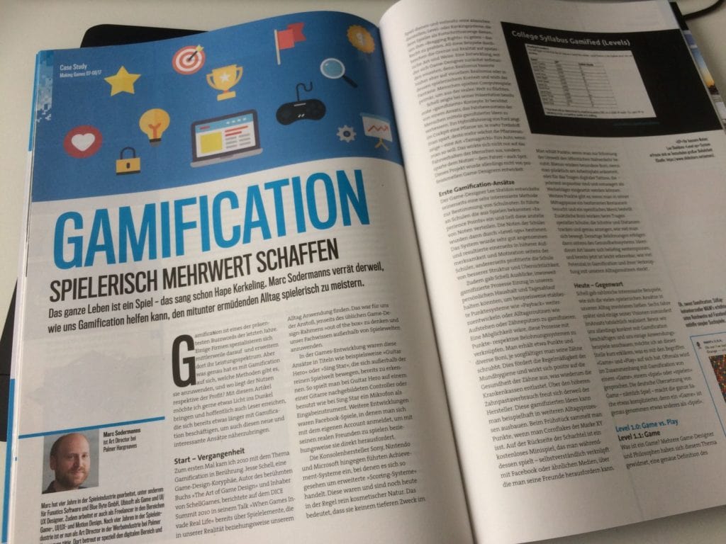 making-games-magazin with gamification article from marc Sodermanns