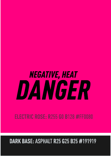 Colour Palette Danger negative heat electric rose