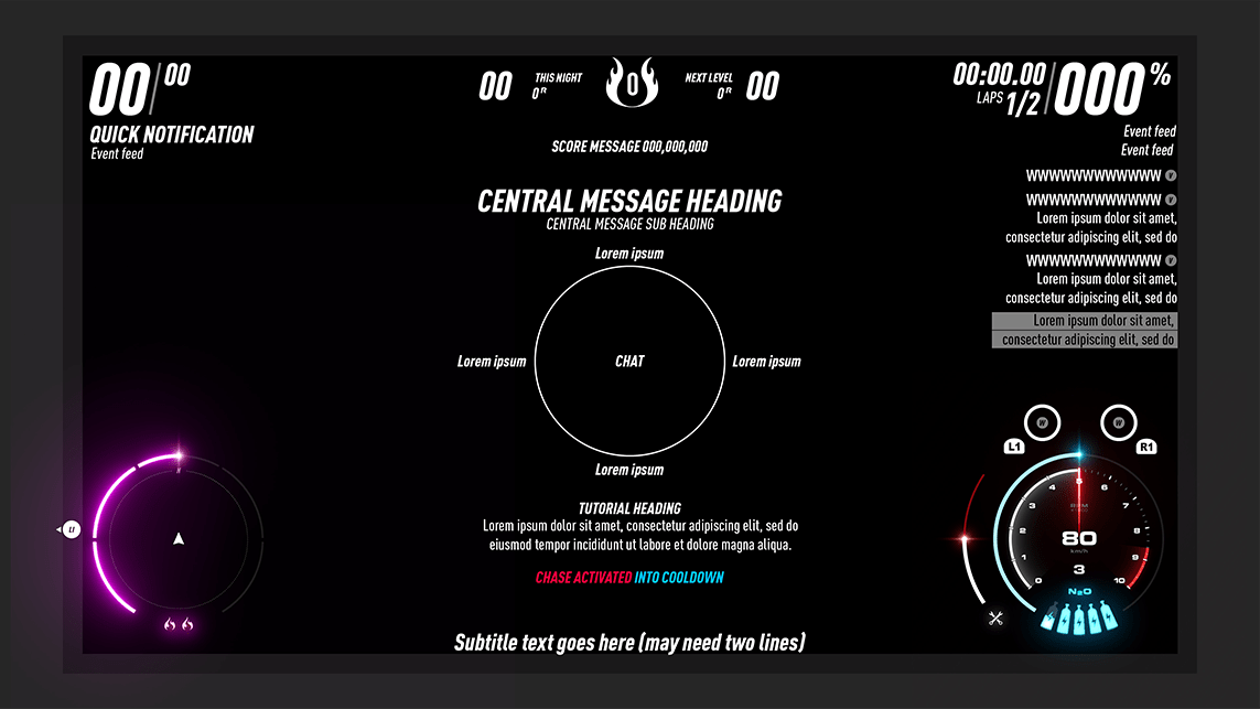 Need for Speed HUD Footprint layout